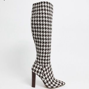 Brand new,never worn ASOS houndstooth knee high boots. UK 7. US 9. Originally$79